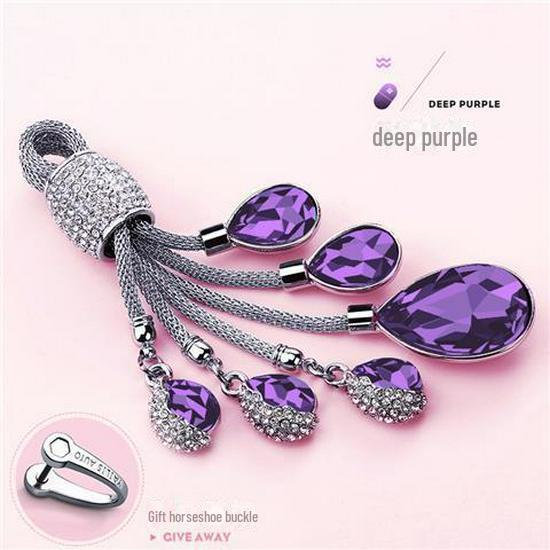 High-end Dames Auto Sleutelhanger Diamant Ingelegd Kristal Hoefijzer Sleutelring Luxe Strass Sleutelhanghanger Touw voor Auto Sleutel Decoratie Accessoires