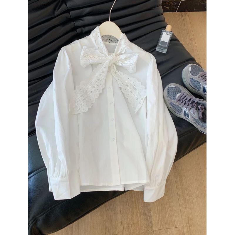 

Ретро Кружевная Вязка Безрукавный Свитер Жилет Женский Осень и Зима Круглый Вырез Свободный Праздный Стиль Западный Стиль Свитер Топ Bows Shirt S