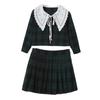 Autumn 2025 Girls' Plaid Pleated Skirt Set - Academy Style JK Uniform for Kids