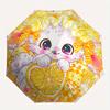 1pc Orange Kitten Ideas Automatic Open/CloseCartoon Umbrella-CuteUmbrella with Cute Design, Portable 3-Fold Compact Umbrella for Men & Women