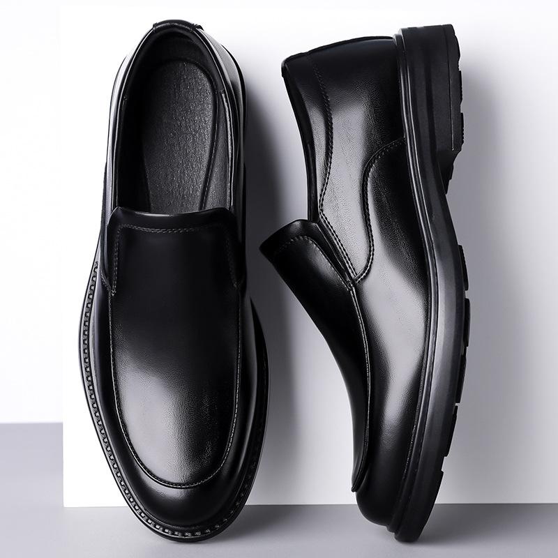 Fashion 2025 Spring Autumn New Fashion Men's Leather Shoes Solid Color Slip-on Business Formal Casual Designer Shoes for Men