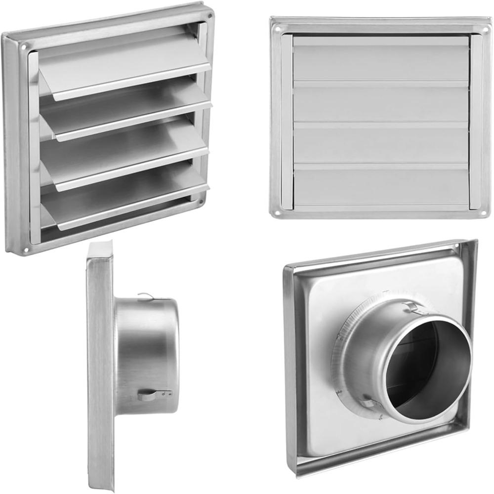 1pcs Gravity Moving Flap Dryer Vent Cover Stainless Steel Exterior Vent Grille Home Exterior Wall