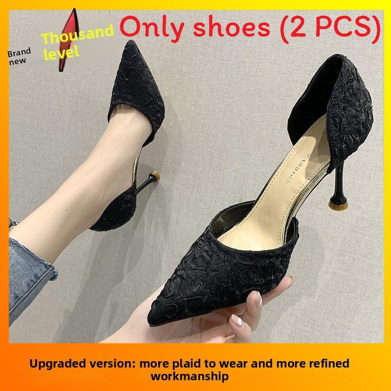 Spring Summer Women High Heels Pu Elegant Pointed Toe Slipon For Daily Wear