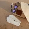 Sheepskin version of simple toe flip-flops women wear expensive flat bottom half slippers sandals