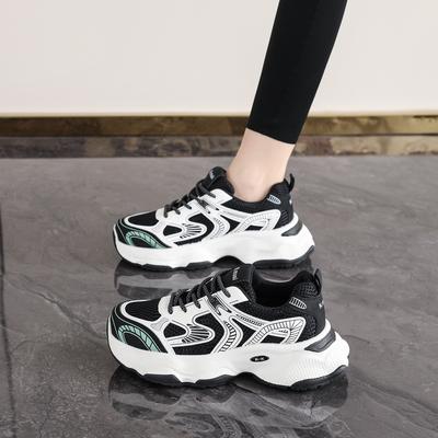 Pantofi noi de plasă respirabili de toamnă cu talpă groasă pentru înălțare pantofi sport pantofi casual la modă tip „dad”