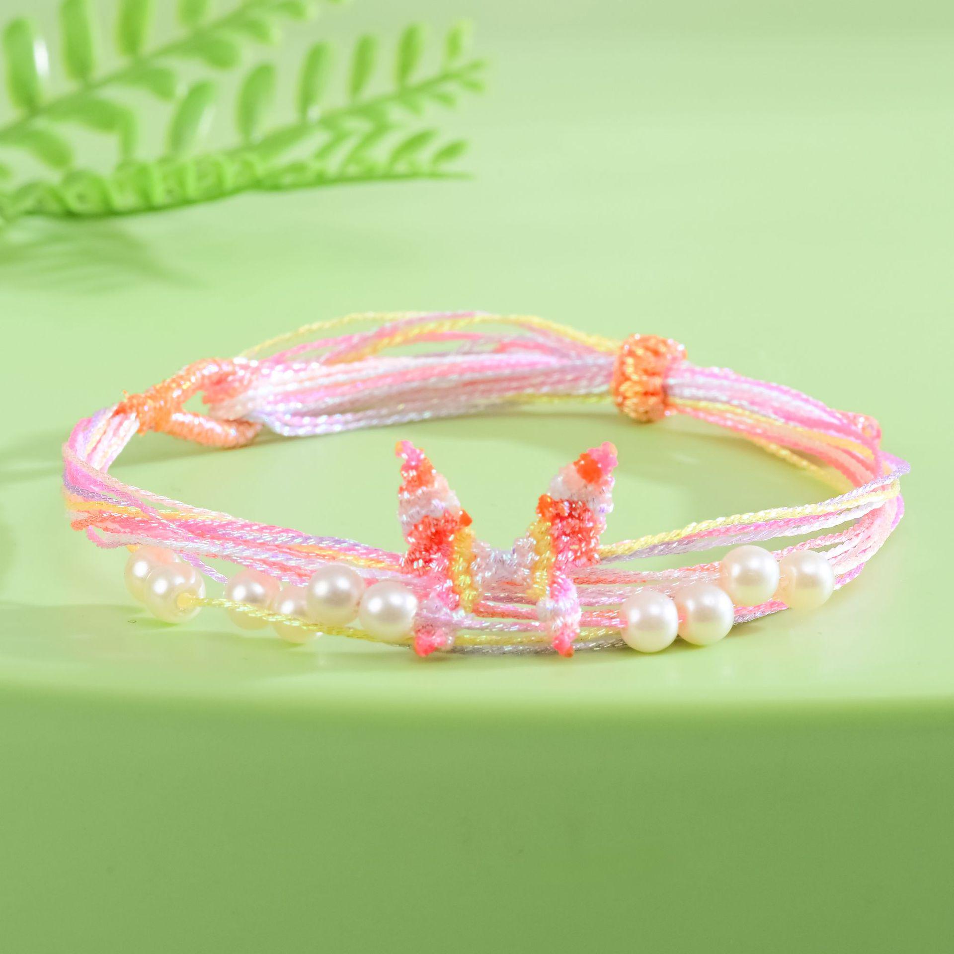 Handmade Iridescent Butterfly Five-Color Bracelet: Dragon Boat Festival Longevity Thread Gift.