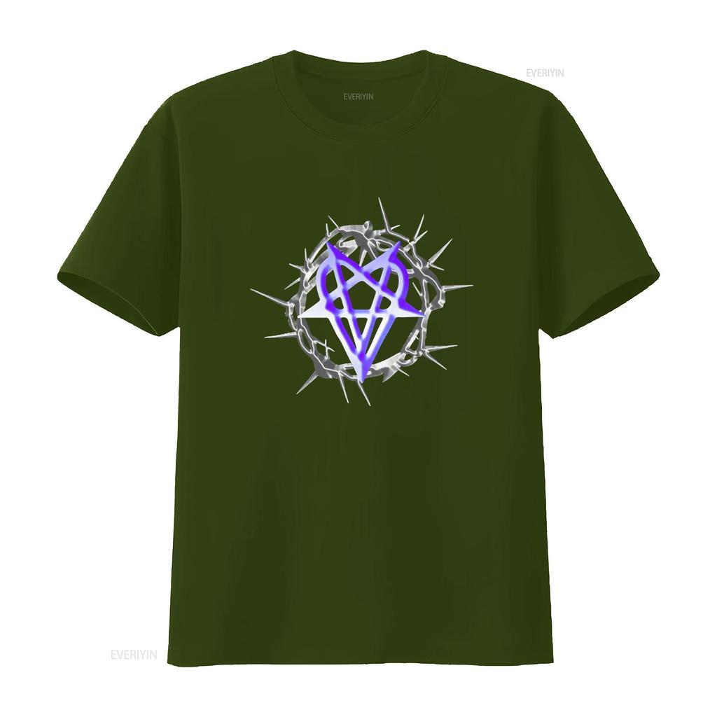 Destroy Lone Band Gothic Heartagram Print Opium Style T Shirt Fashion vintage Washed Stretched fashion streetwear Comfortable