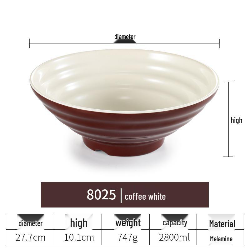 Net Celebrity Melamine Ramen Bowl: Two-Tone Creative Design, Large, Ideal for Mala Tang and Rice Noodles
