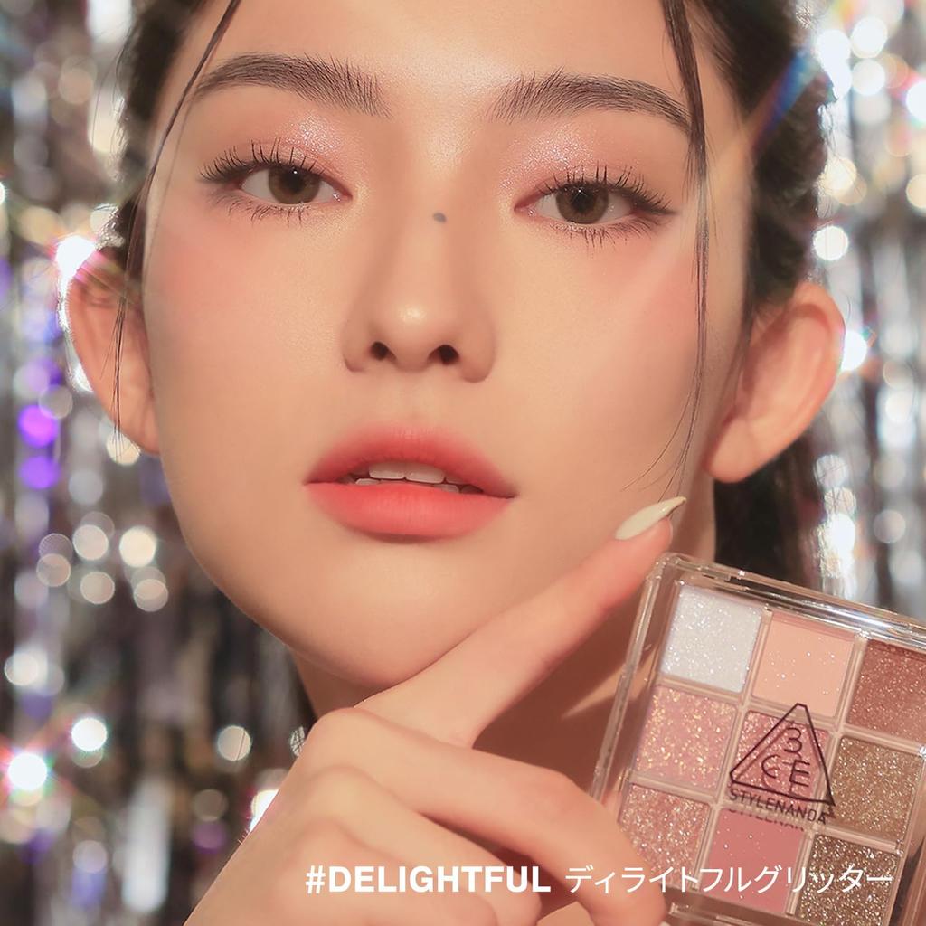 3CE Multi Eye Color Palette J Delightful Glitter Eyeshadow Pink 9-Color