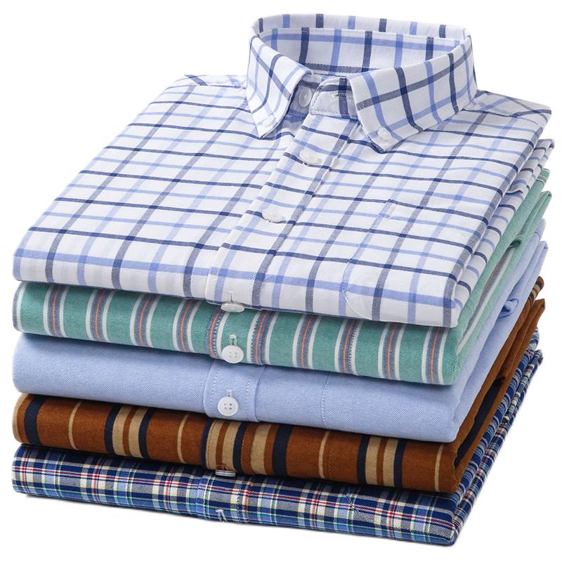 Neue Herrenhemden aus 100% reiner Baumwolle Langarm Businesshemden Männlich Slim Soziales Geschäft Bluse Unifarben Oxford Weißes Hemd 7XL 8XL