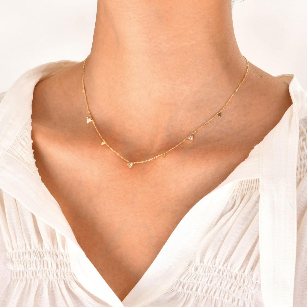 Boho Stainless Steel Chain Necklaces for Women ,Geometric Multi Pendants Gold Plated Multilayer Jewelry