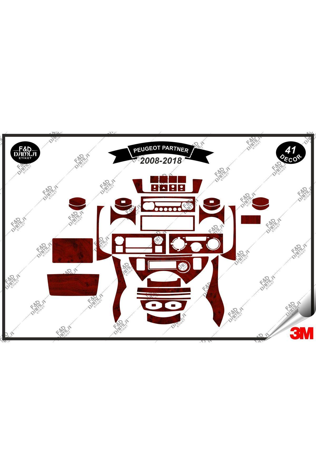 

Peugeot Partner 2008 -2018 Torpido Konsol Trim Göğüs Maun Kaplama Set 41 Parça Maun