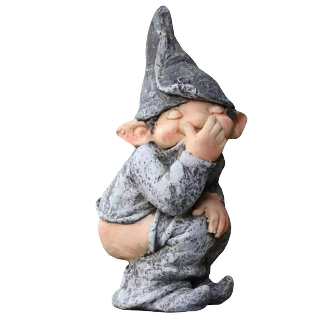 Playful Garden Gnome Cute Resin Sculpture Perfect For Enhancing Garden Decor