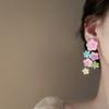 Resin Color Flower Earrings Dopamine Niche Design Personality Fashion Versatile Premium Temperament Earrings