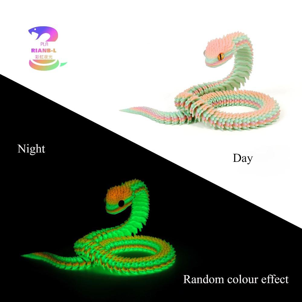 3D Printed Snake Rotatable Joints Snake Figurines Home Office Desktop Crafts Ornament Creative Home Garden Landscape DIY Animal