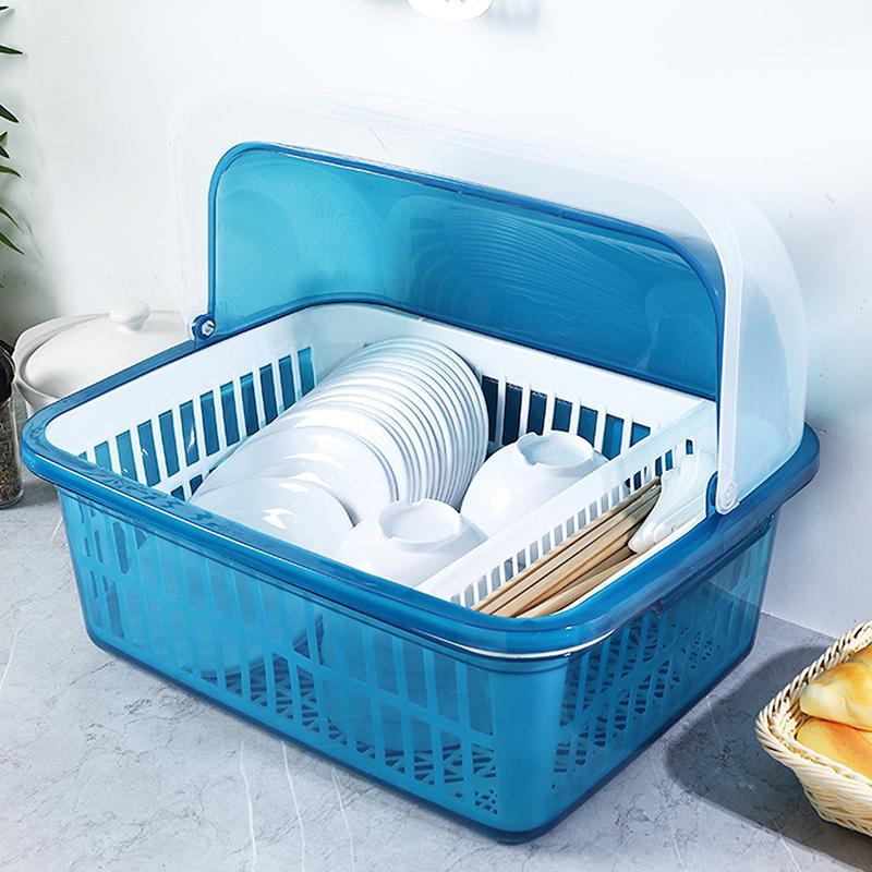 Kitchen Tableware Rack Storage Box Put Tableware With Lid Drainer Rack Mounted Bowl Box Cabinet Home Dish Drainer Kitchen