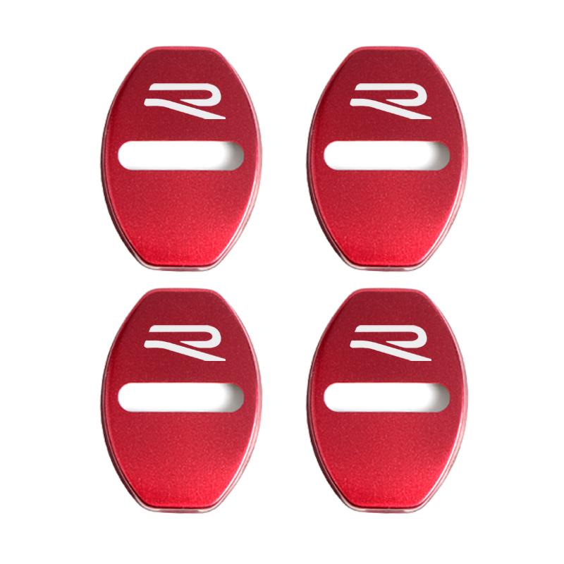 

2026 Hot For VOLKSWAGEN VW New Door Lock Decoration Rust Protection Stainless Steel Cover New R logo for VW Volkswagen Golf 8 MK for NEW R logo червоний