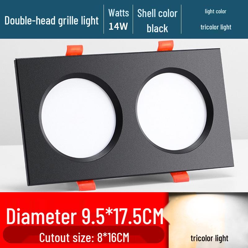 Ultra-Thin Dual/Single Head Recessed Square LED Spotlight for Commercial & Household Use
