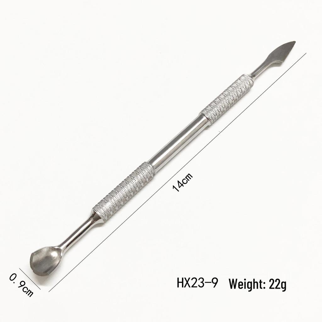 Stainless Steel Double-Headed Cuticle Pusher and Nail Scraper Tool
