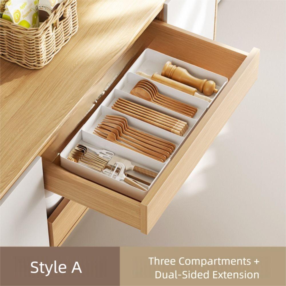 Expandable Drawer Organizer Adjustable Flatware Cutlery Holder Tray  Drawer Divider