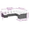 11-teiliges Gartensofa-Set mit Kissen Schwarzes Poly-Rattan