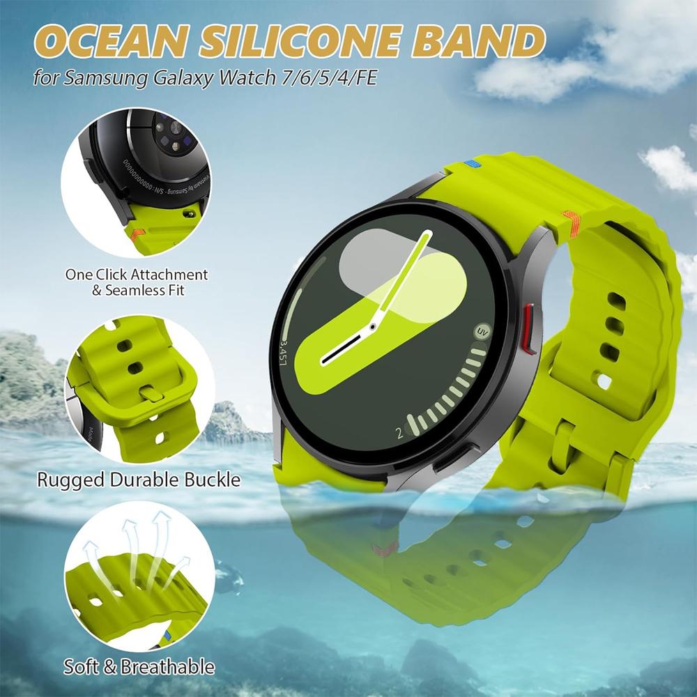 Official Straps for Samsung Galaxy Watch 7/FE/5 Pro/6/4 Classic 44mm 40mm Sport Silicone Belt Bracelet Correa Galaxy Watch7 Band