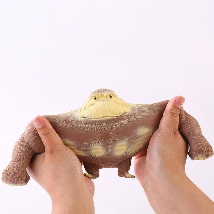 Version sable - Grand Jouet Géant Anti-stress Orang-outan Fidget, Singe Élastique Squishy, Gorille Drôle, Déc