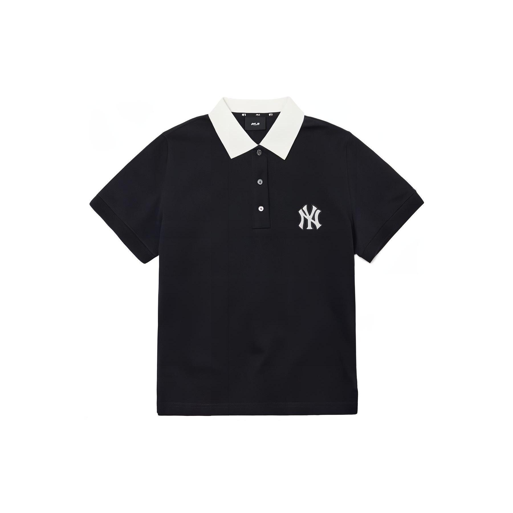 

New MLB Base Logo Polo Shirt Women s Black 3FPQM4023-50BKS S