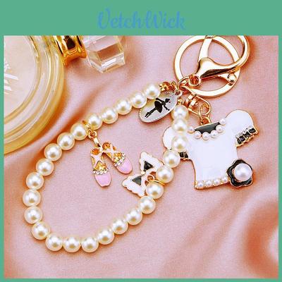 Stylish Rhinestone Pearl Keychain With Adorable Bow Design Perfect Gift For All Occasions