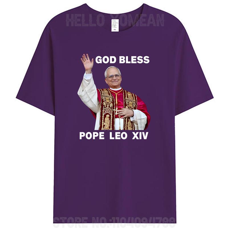 God Bless Pope LEO XIV Tee Gifts Unisex Women Men's Cotton T-Shirt Tops