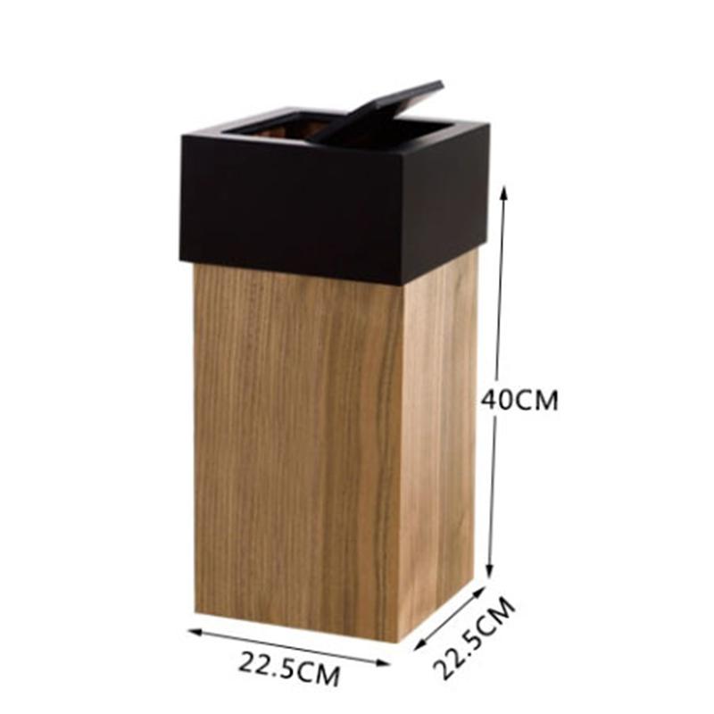 Nordic Waste Bins Modern Living Room Waste Bins Luxury Bathroom Large Capacity Trash Can Wood Household Items Trash Can Baskets