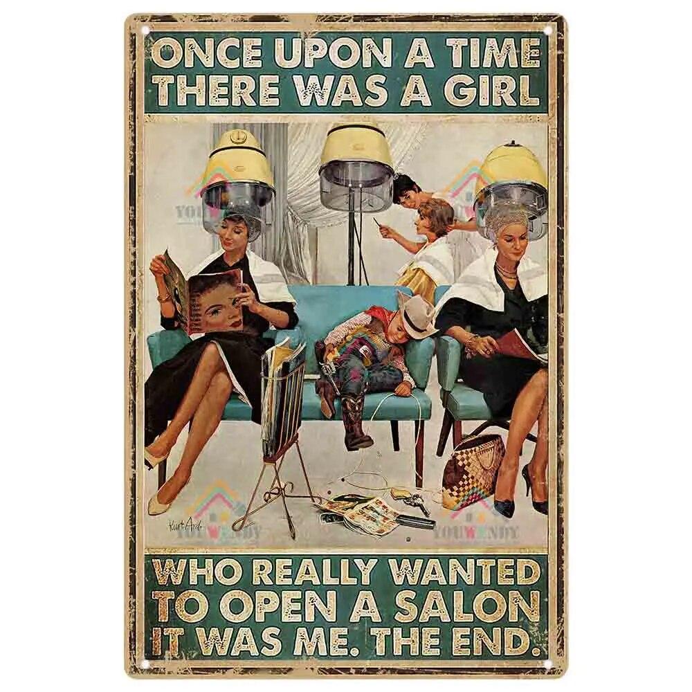 

Винтажный парикмахер, металлическая жестяная вывеска, парикмахерский металлический плакат для парикмахерской, салона красоты, домашний декор для кофе, металлическая доска 20x30cm 12x8 Inches