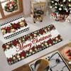 2Pcs Anti Fatigue Kitchen Rugs Christmas Waterproof Non-Slip Thick Cushioned Kitchen Mat Heavy Duty Comfort Standing Mat for Kitchen