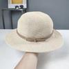Spring and Summer Basin Hat Sunscreen Versatile Woven Top Hat Women's Knitted Hollow Casual Travel Show Face Small Sun Hat Bucket Hat
