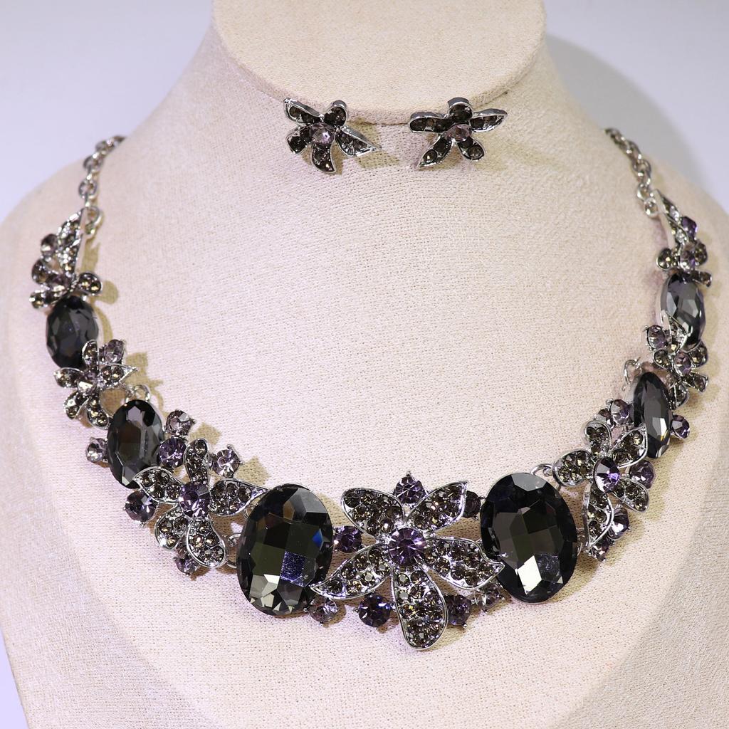 Produkt Sada náušnic Řetízek 2dílná křišťálová skleněná slitina Příslušenství k šatům Dámský náhrdelník