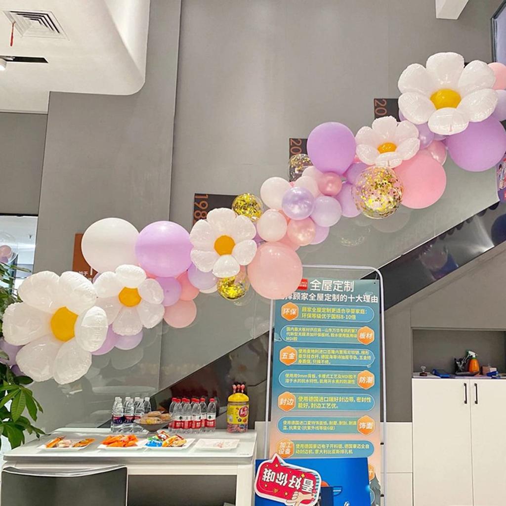 Balloon birthday balloon daisy birthday decoration flower balloon happy wedding birthday air pump included purple 173 piece luxury set, decoration,