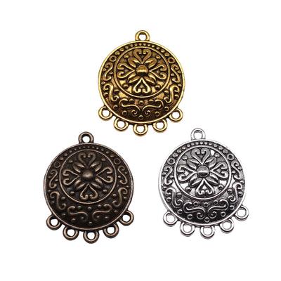 Round Floral Connector Charms Dreamcatcher Vintage Style Links For Jewelry Making