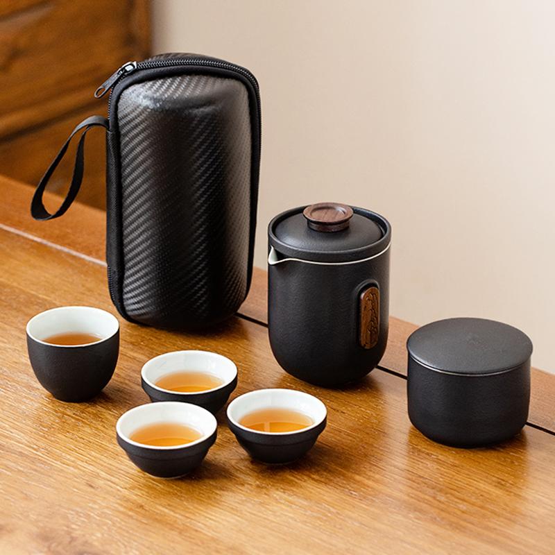 Portable Travel Tea Set Outdoor Teapot Teacup Simple Camping Quick Tea Cup One Pot Four Cups