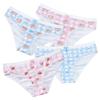 LittleForBig Women's Cotton Panties, Baby Bear, Bowknot, Blue and Pink, Set of 4, Size L