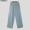 INCERUN Men Irregular Ruffled Elastic Waist Long Loose Casual Trousers Pants