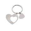Heart-Shaped Titanium Steel Couple Keychain – Engravable Gift