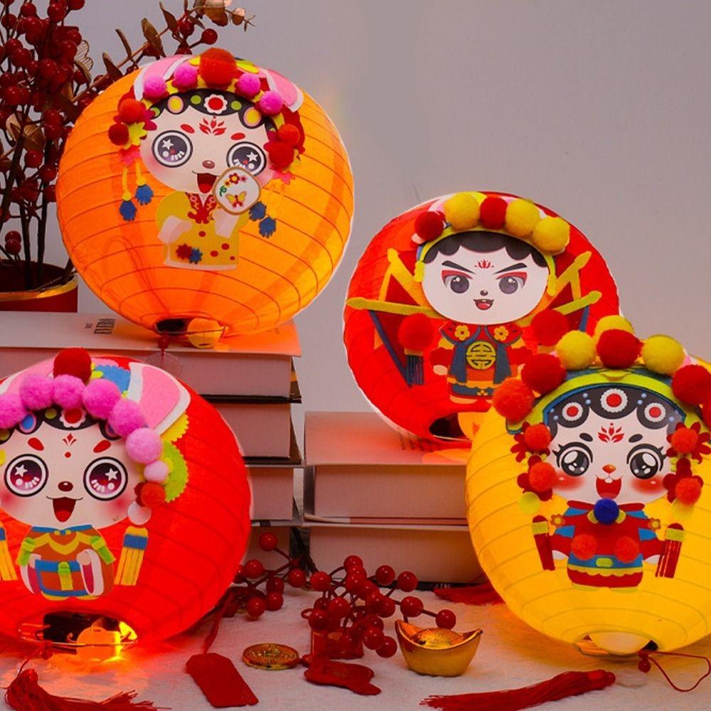Cute Chinese Rabbit Lantern Traditional LED Lantern Toys Handheld Paper Lantern New Year
