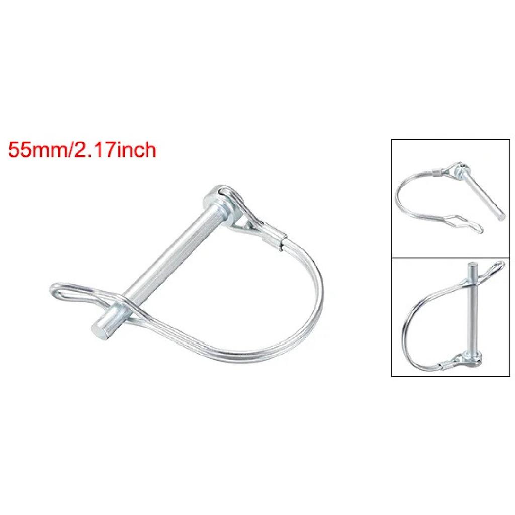 uxcell 1/3/5Pcs Shaft Locking Pin W Ear 6mmx35/40/45/55mm 8mmx60mm Coupler Pin for Farm Trailers Lawn Arch and Garden
