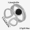 Different Style Silver Color Ring Black Oil Drop Open Adjustable Stainless Steel Rings For Women Men Accessories Enamel Jewelry