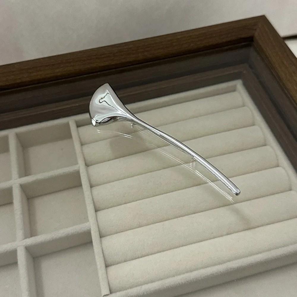 French Style Long Leaf Pin Corsage Ornament Metal Glossy Brooch Ginkgo Leaf Brooch  Party