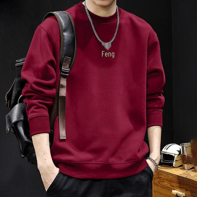 Herren Hoodie im amerikanischen Stil, schwere Qualität, Rundhalsausschnitt - Herbst/Winter, Lockerer Schnitt, Große Größen, High-Street-Trend