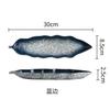 Japanese Ceramic Creative Boat Board Sushi Board Style Leaf Sashimi Board Japanese Tableware.