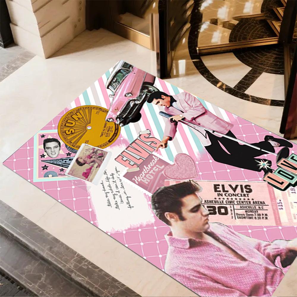 Elvis Presley's Iconic Smile Carpet Perfect for Bedrooms Decorate room Dormitory Playrooms Anti-slip Rug Office home decor Wedding Party Gift