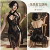 Sex lingerie sexy hollow split cheongsam lace perspective uniform seduction cosplay nightdress