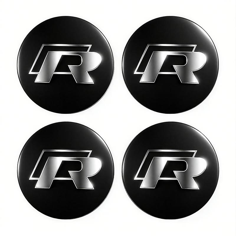 LMN1 VW Car Accessories Wheel Center Cover Stickers Hub Cap Sticker Tire Valve For VW GTI Polo Passat Golf Tiguan Jetta T-ROC Beetle